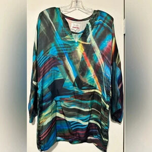 Johnny Was Biya silk blouse size XS